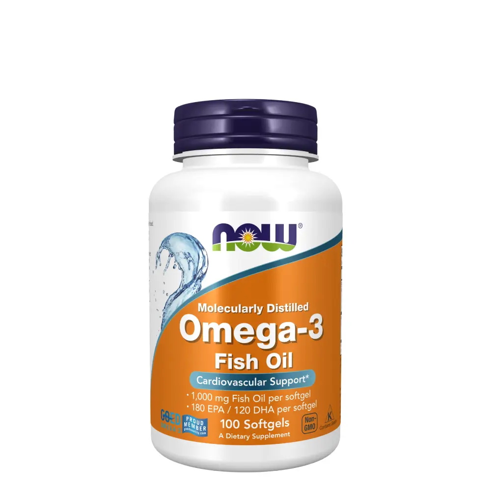 Omega-3 Fish Oil 100 Softgels Now 1 Omega-3 Fish Oil NOW Foods – Cœur et Santé