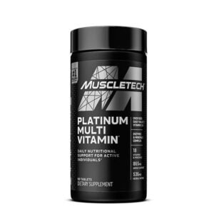 Myprot.ma - Boutique en ligne de nutrition et de suppléments de musculation 28 Platinum Multivitamin de MuscleTech un complexe avancé de 18 vitamines et minéraux essentiels, enrichi d'un support aminé de 816 mg et d'un mélange herbacé de 401 mg. Conçu pour les athlètes et les individus actifs, il soutient le système immunitaire, l'énergie, la récupération musculaire et le bien-être général.