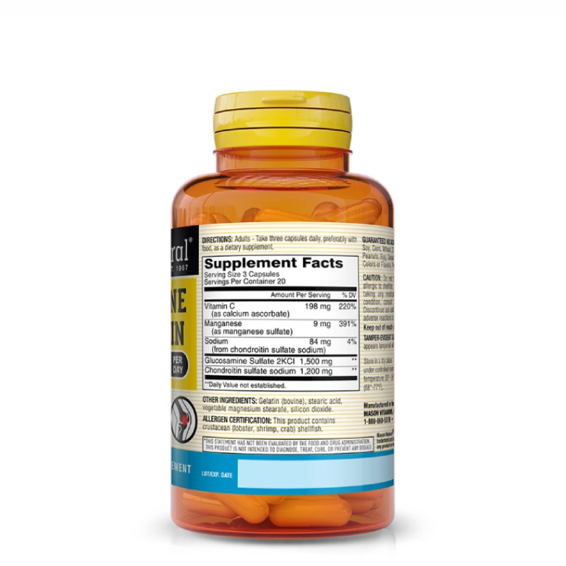 Glucosamine Chondroitin 1500/1200 60 Capsules Mason Vitamins 2 Glucosamine Chondroitin 1500/1200 60 Capsules Mason Vitamins