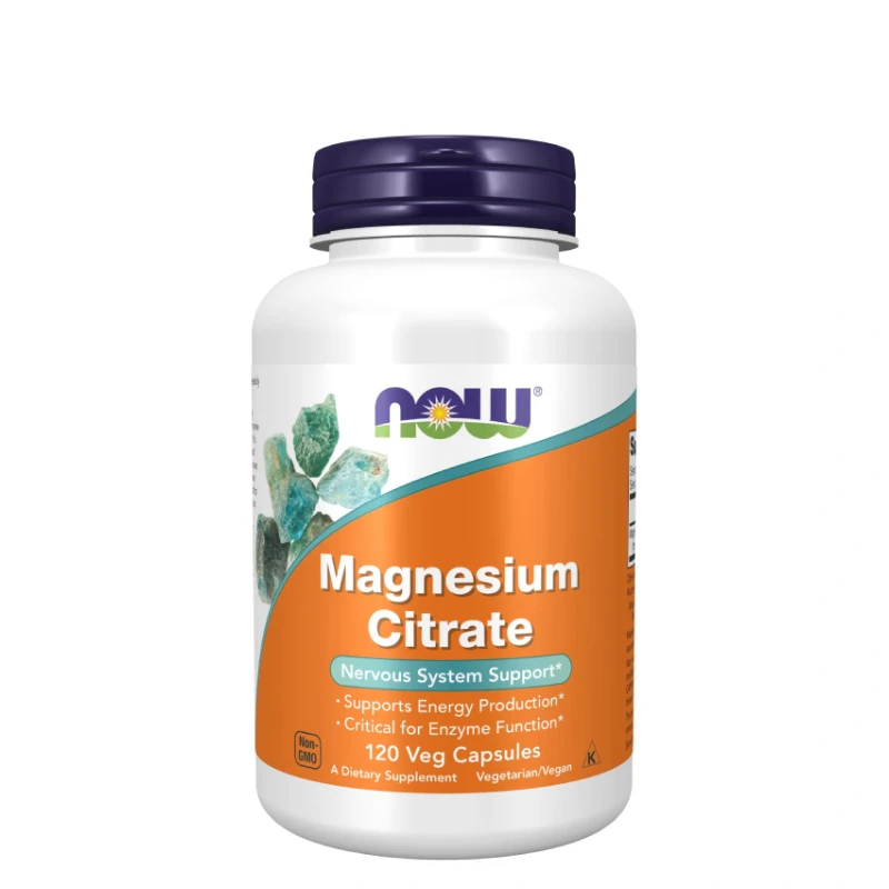 Magnesium Citrate 120 Veg Capsules Now 1 Magnesium Citrate Now | Énergie, Vitalité & Réduction de la Fatigue