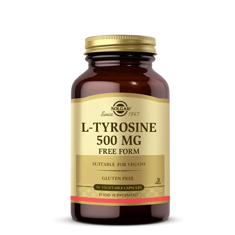 L-Tyrosine 500mg Free Form 50 Vcapsules Solgar 1 L-Tyrosine 500mg Free Form Solgar | Soutien du mental et de la concentration