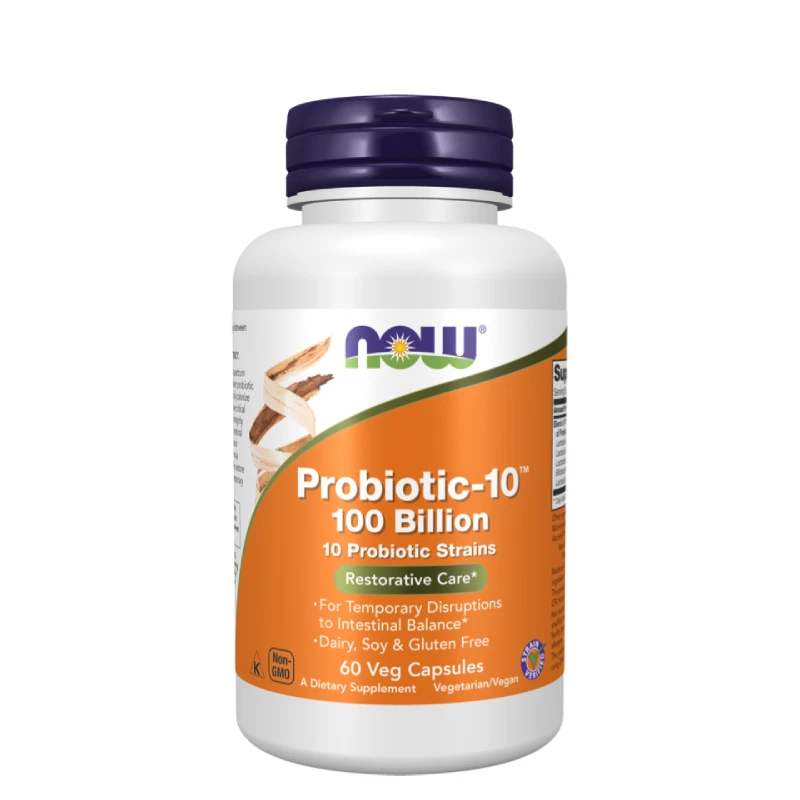 Probiotic-10™ 100 Billion 60 Veg Capsules Now 1 Probiotic-10™ 100 Billion Now Foods | Santé