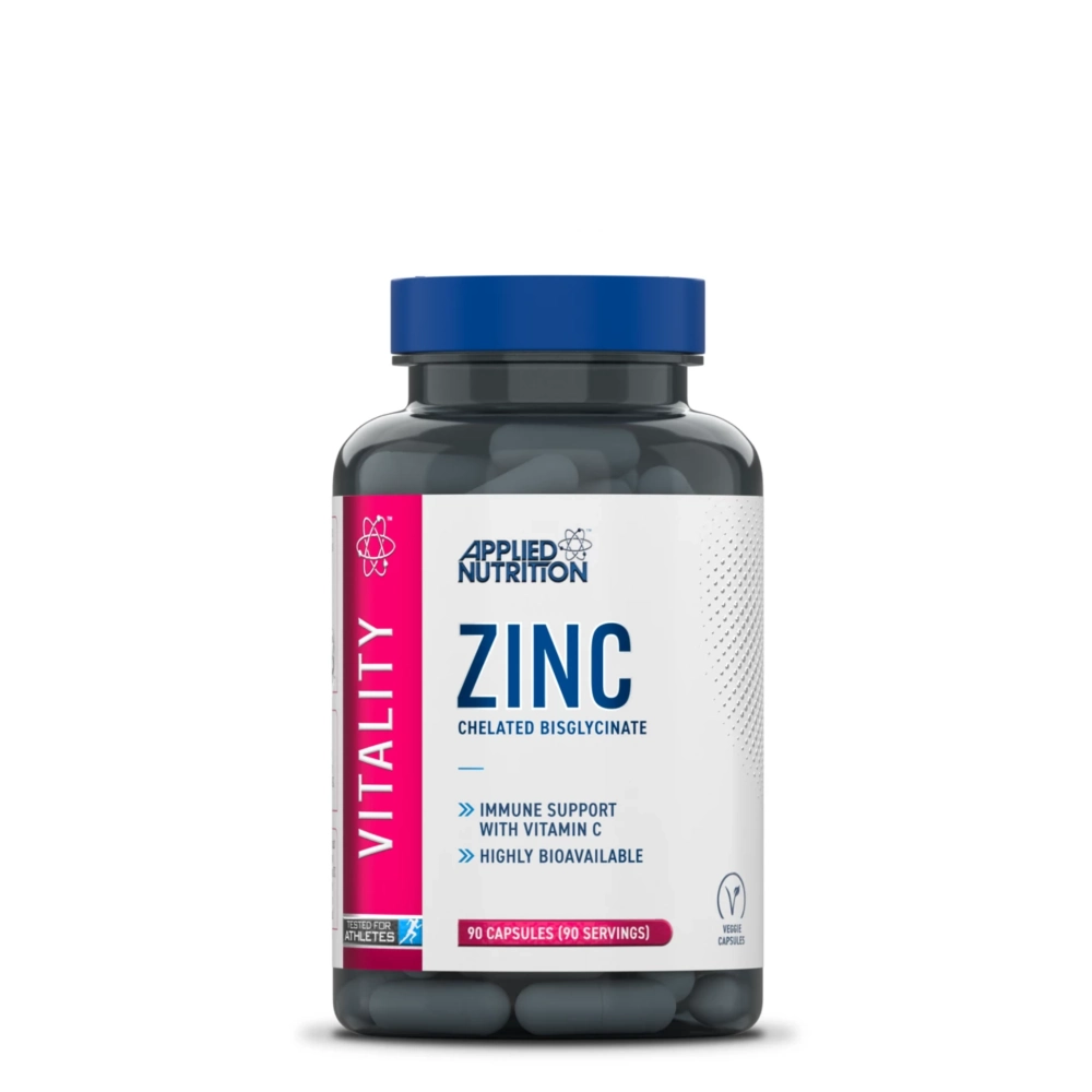 Zinc 90 Capsules Applied Nutrition 1 Zinc Bisglycinate Chélaté Applied Nutrition – Immunité & Vitalité