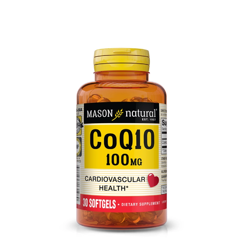 CoQ10 100mg 30 softgels Mason Natural 1 CoQ10 100mg Mason Natural | Énergie et Santé Cardiaque
