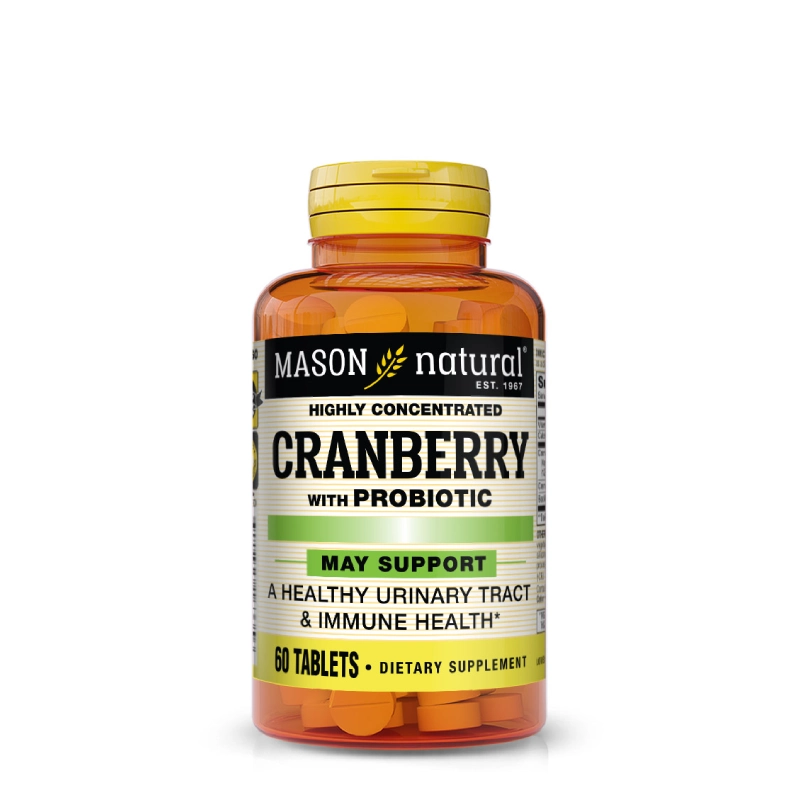 Cranberry with Probiotic 60 Tablettes Mason Natural 1 Cranberry Mason Natural | Confort et Santé Urinaire