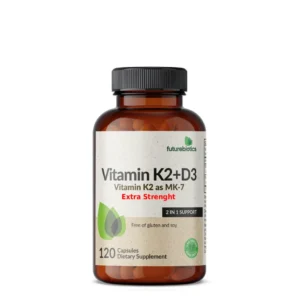 Extra Strength K2 (MK7) + D3 Futurebiotics – Os Solides et Santé Cardiaque