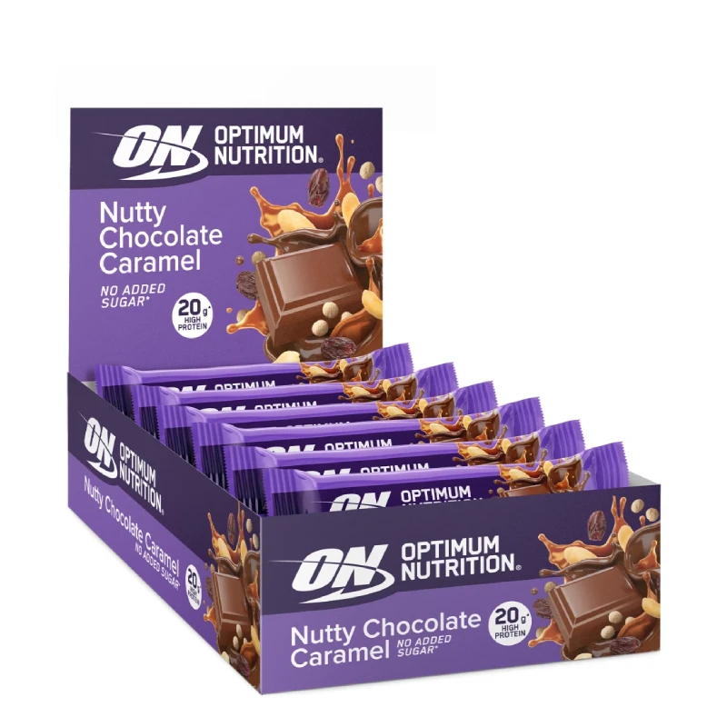 Nutty Chocolate Caramel 70g x 12 Optimum Nutrition 1 Nutty Chocolate Caramel Optimum Nutrition | Barres Protéinées