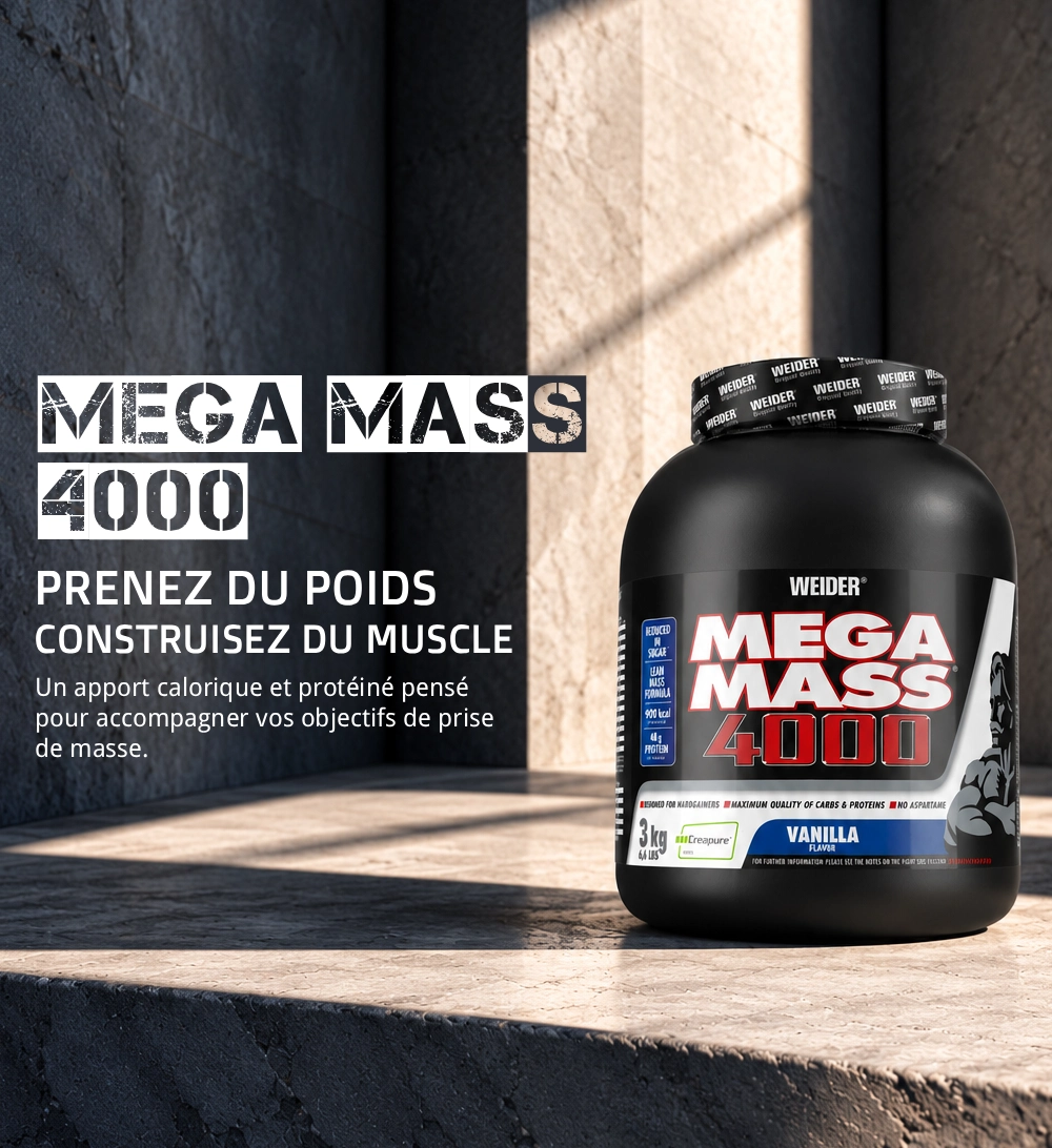 Mega Mass 4000 — un apport calorique et proteine pense pour accompagner vos objectifs de prise de masse