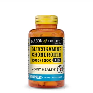 La Glucosamine Chondroitin 1500/1200 Mason Vitamis de soutient la santé des articulations, réduit les douleurs et favorise la régénération du cartilage.
