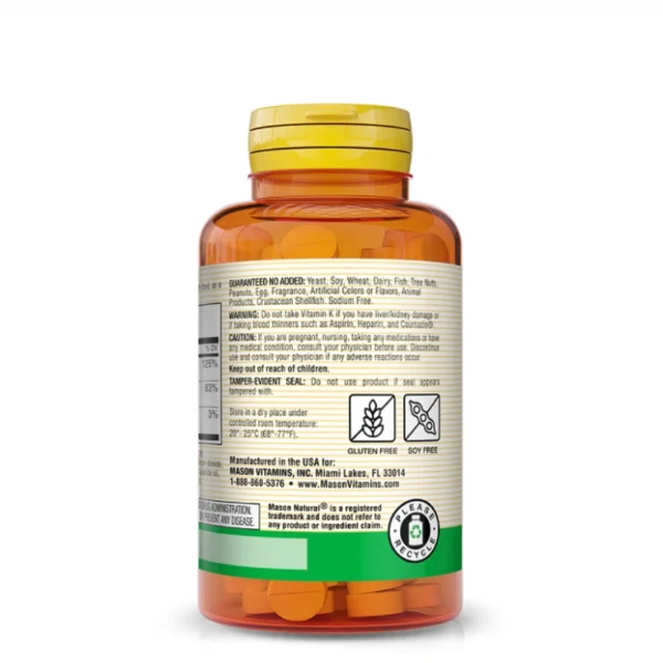 Vitamin K2 100 mcg Plus Vitamin D3 100 Tablettes Mason Vitamins
