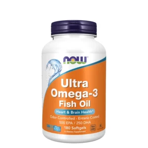 Ultra Omega-3 de NOW Foods : oméga-3 purifiés, riches en EPA/DHA, pour le cœur, le cerveau et les articulations. Sans OGM ni arrière-goût.
