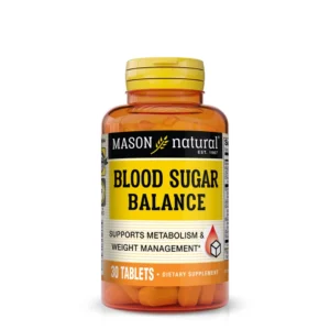 Soutenez l’équilibre du sucre dans le sang avec Blood Sugar Balance Mason Natural. Formule avec chrome et cannelle pour un métabolisme sain et une énergie stable.
