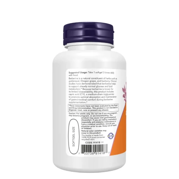 Berberine Glucose Support 90 Softgels Now Foods