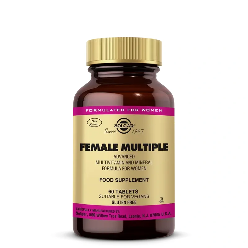 Female Multiple 60 Tablettes Solgar 1 Female Multiple Solgar – Multivitamines Femme Énergie et Vitalité