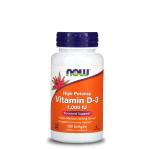 Vitamin D3 1000 IU 180 gélules Now Foods