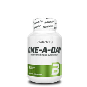 One A Day de BioTechUSA : multivitamines complètes pour soutenir énergie, immunité et bien-être au quotidien. 1 comprimé par jour suffit.