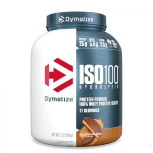 ISO 100 protéine fabriquée à partir d'isolat de protéines de lactosérum hydrolysé et d'isolat de protéines de lactosérum qui la rend très facile à digérer.