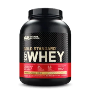 Découvrez Gold Standard d’Optimum, qui contient principalement des isolats de protéine de lactosérum, plus riches en protéines et faibles en graisses et en sucre.