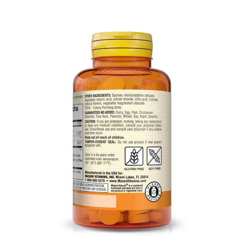 Probiotic Acidophilus With Bifidus 2 Billion CFU Chewable 100 Wafers (Saveur Fraise) Mason Vitamins 2 Probiotic Acidophilus With Bifidus 2 Billion CFU Chewable 100 Wafers (Saveur Fraise) Mason Vitamins