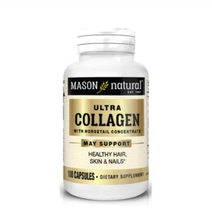 Renforcez votre peau, cheveux et articulations avec Ultra Collagen & Horsetail Concentrate de Mason Vitamins. Collagène hydrolysé et prêle pour une beauté naturelle.