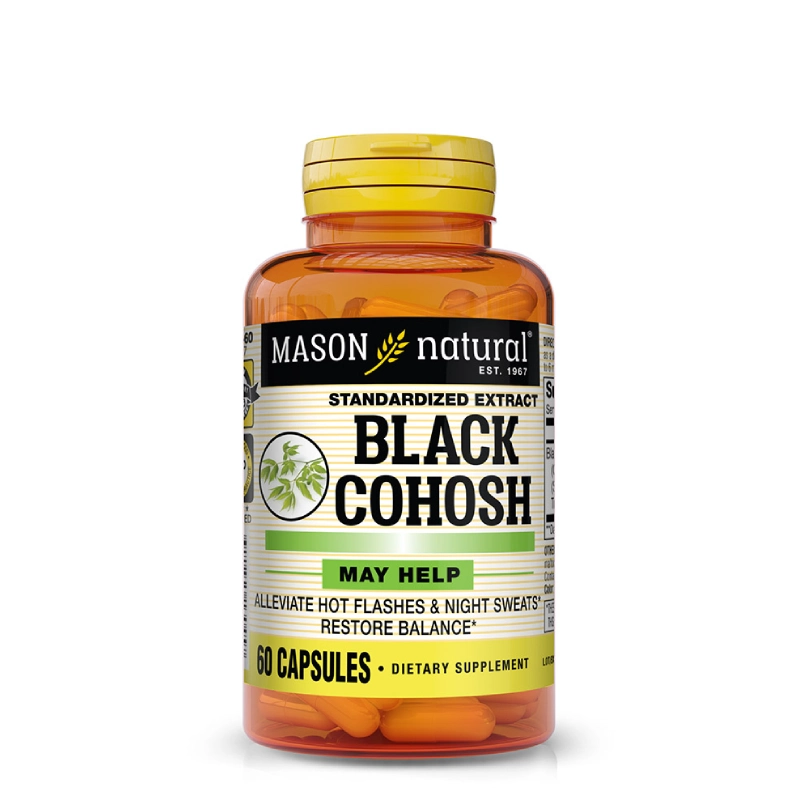 Black Cohosh 60 Capsules Mason Vitamins 1 Black Cohosh Mason Vitamins – Soulagement Naturel de la Ménopause