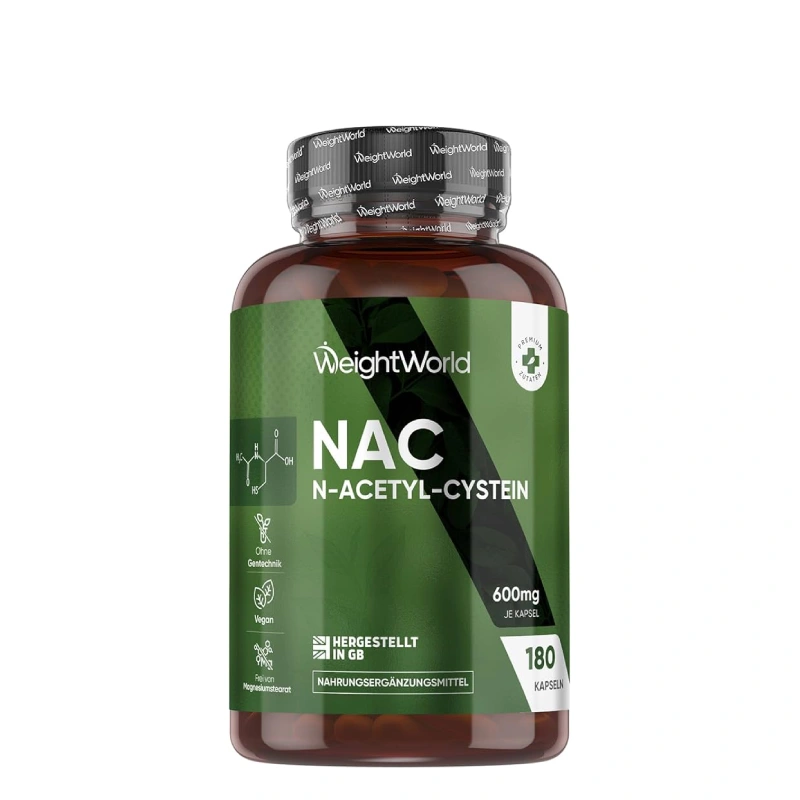 NAC 180 Capsules WeightWorld 1 NAC WeightWorld – Antioxydant Puissant et Soutien du Foie