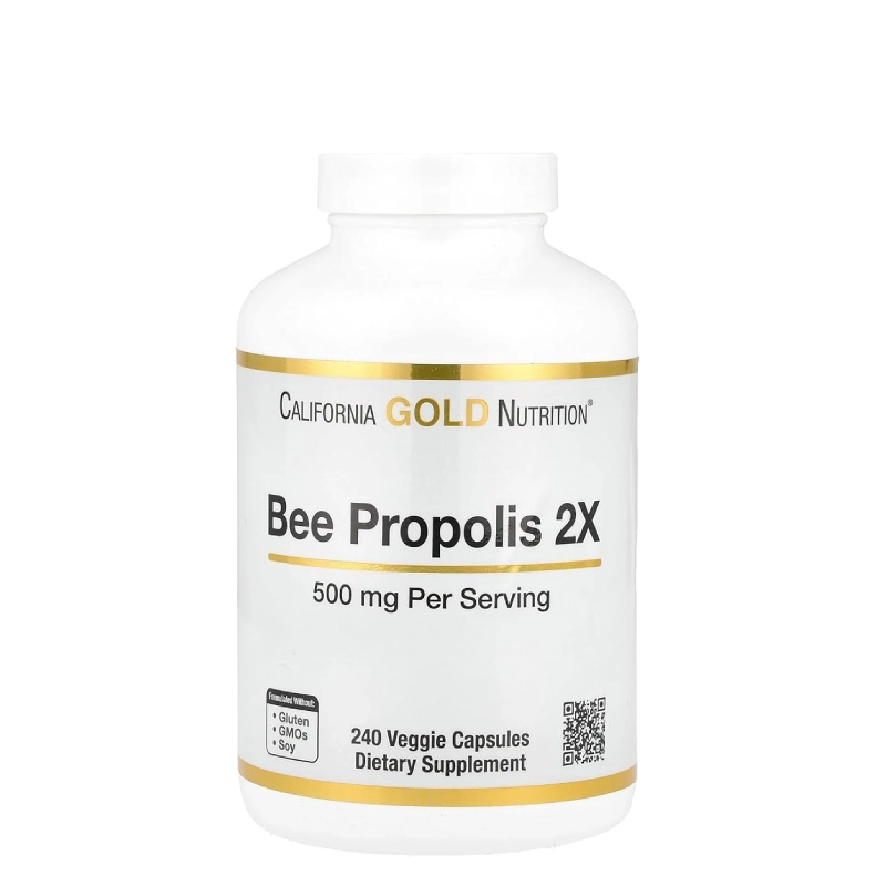 Bee Propolis 2X 240 Vcaps California Gold Nutrition 1 Bee Propolis 2X California Gold Nutrition – Extrait concentré de propolis d’abeille 500 mg