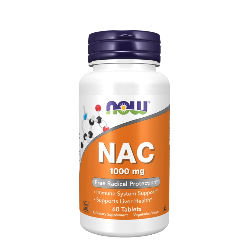 NAC 1000mg 60 comprimés NOW Foods 1 NAC 1000mg NOW Foods – Antioxydant Puissant et Soutien Immunitaire