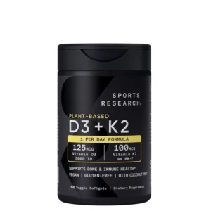Vitamin D3 + K2 Plant Based Sports Research - Soutenir les muscles et le système immunitaire