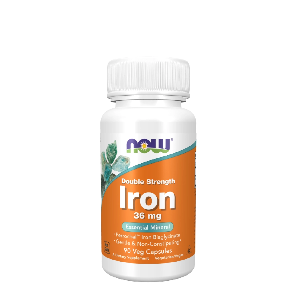 Double Strenght Iron 36mg 90 Veg Capsules Now Foods 1 Double Strenght Iron 36mg NOW Foods | Fer Bisglycinate Ferrochel®