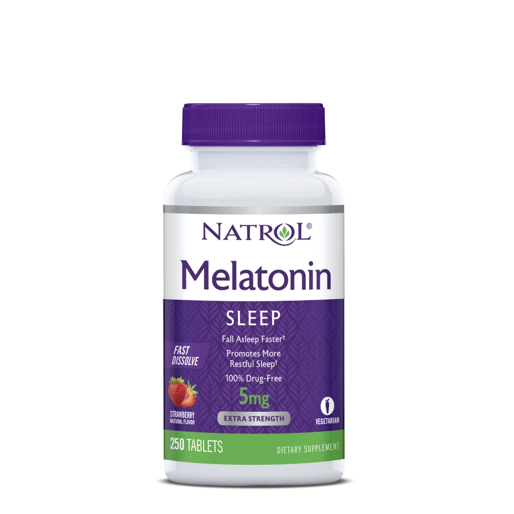 Melatonin Fast Dissolve Tablets 5mg, 250 tablettes Natrol 1 Natrol Melatonin 5mg 250 Comprimés | Sommeil et Endormissement