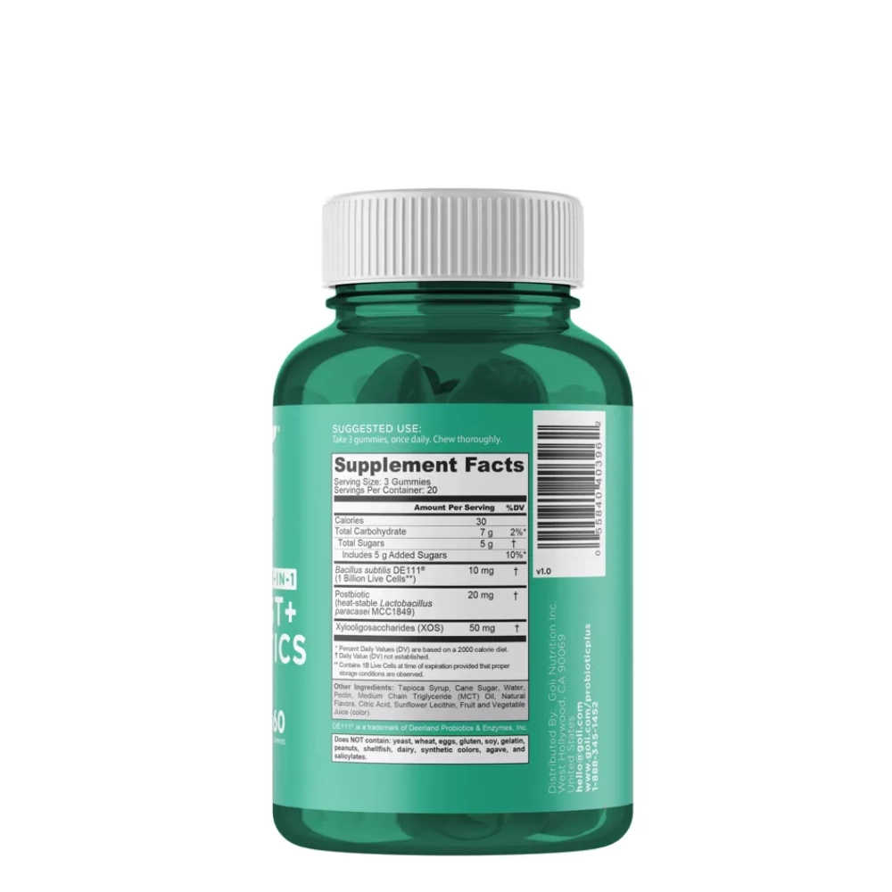 Pre+Post+Probiotics 60 Gummies Goli Nutrition 2 Pre+Post+Probiotics Goli Nutrition – Bien-être digestif